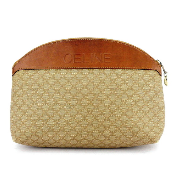 Celine pouch leather clutch beige bag brown macadam - Picture 1 of 6